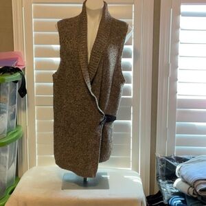 Charter Club Brown Sleeveless Cardigan